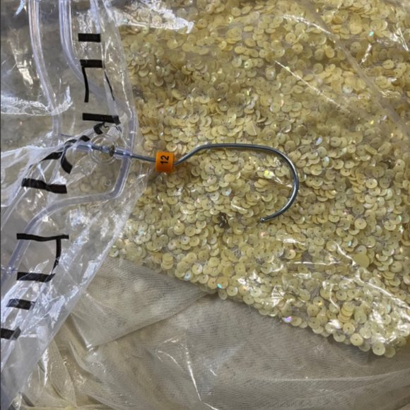 NWT Sherri Hill 54447 Allover Sequin Prom Dress Yellow Size 12 - Picture 7 of 7